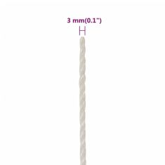 shumee Pracovní lano bílá 3 mm 50 m polypropylen