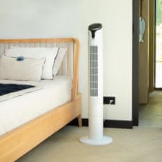 VONROC Luxusní věžový ventilátor - 110 cm - 3 nastavení rychlosti - bílý | Včetně dálkového ovládání 