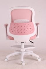KUPŽIDLE Dětská pracovní židle s podnoží BALOO – látka, růžová