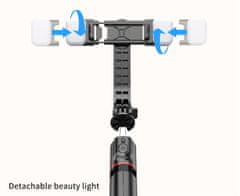 MXM Selfie tyč Fangtuosi s LED světly a Bluetooth + vestavěný tripod