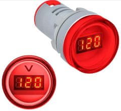 HADEX Voltmetr panelový AD16-22DSV, MP 60-500VAC, červený