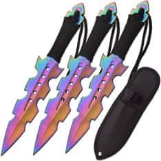 M-Tech Sada vrhacích nožů rainbow, 3 ks, PP-110-3RB