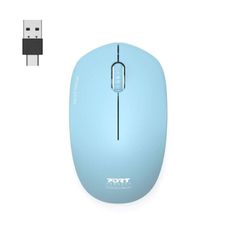 Port Designs PORT CONNECT Wireless COLLECTION, bezdrátová myš, USB-A a USB-C dongle, 2.4Ghz, 1600DPI, azurová