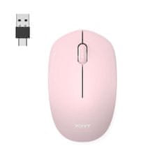 Port Designs PORT CONNECT Wireless COLLECTION, bezdrátová myš, USB-A a USB-C dongle, 2.4Ghz, 1600DPI, růžová
