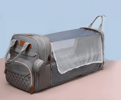 MXM Dětský přebalovací batoh s rozložitelnou postýlkou - Šedý