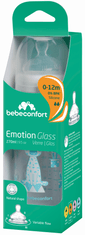 Bebeconfort Kojenecká láhev Emotion Glass 270ml 0-12m White