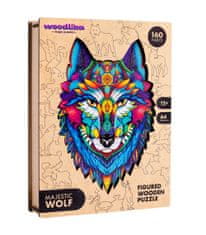 Barevné dřevěné puzzle české výroby: Majestátní vlk