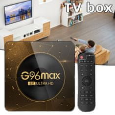 BergMont Multimediální přehrávač SMART TV BOX G96 max, 8K Ultra HD, DEKODÉR, 2GB/16GB, ANDROID 13.0, Netflix, HBO 