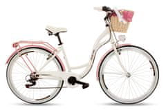 Goetze Mood dámské jízdní kolo, kola 28”, výška 160-185 cm, 7-rychlostní, Bílo-Růžová