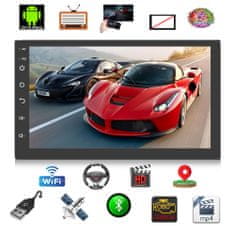 Farrot Multimediální přehrávač do auta, AUTORÁDIO 2 din 7palcové Android 13.0, GPS navigací, WIFI, USB, Bluetooth, + zadní kamera a DVR ADAS