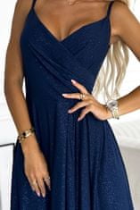 Numoco Dámské šaty 299-10 CHIARA + Ponožky Gatta Calzino Strech, tmavě modrá, XL