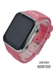 Klarion Dětské růžové 4G smart hodinky E10-2024 80GB s GPS a bezkonkurenční výdrží baterie