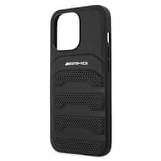 MERCEDES AMG AMHCP13LGSEBK hard silikonové pouzdro iPhone 13 / 13 Pro 6.1" black Leather Debossed Lines