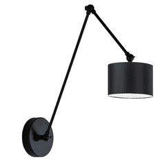 LYSNE.PL Nástěnná lampa s dlouhým čtením s nastavitelným ramenem, TESNUS, rámeček černý, černá
