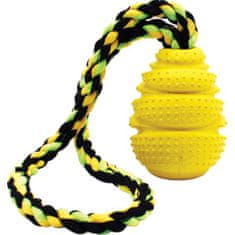 Happy Pet Hračka guma Grrrelli Soft s provazem HP S žlutá