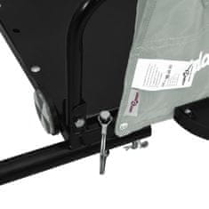 Vidaxl Přívěsný vozík na kolo šedý oxfordská tkanina a železo
