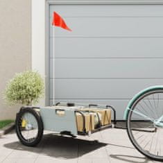 shumee Přívěsný vozík na kolo šedý oxfordská tkanina a železo