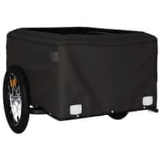 Greatstore Přívěsný vozík za kolo černý a oranžový 45 kg železo