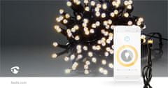 Nedis SmartLife chytrý vánoční řetěz, 200 LED, 20 m, venkovní IP65, teplá bílá (WIFILX01W200)