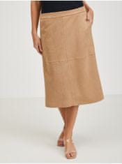 Orsay Světle hnědá dámská midi sukně v semišové úpravě ORSAY S