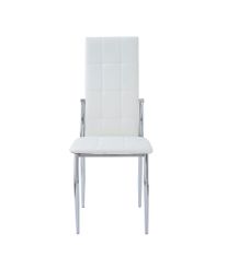 Butopêa Jídelní židle, umělá kůže s bílými chromovanými nohami, 100 cm