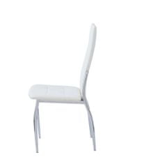 Butopêa Jídelní židle, umělá kůže s bílými chromovanými nohami, 100 cm