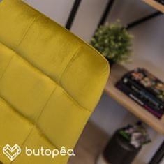 Butopêa Sametová jídelní židle, hořčicově žlutá í, 50 cm- BUTOPEA