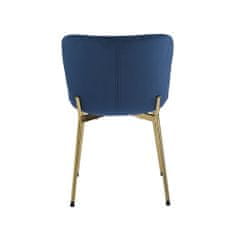 Butopêa Sametová jídelní židle, zlatými nohami, královsky modrá, 47 cm