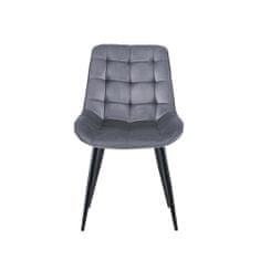 Butopêa Jídelní židle, šedý samet, černé nohy, 85 cm