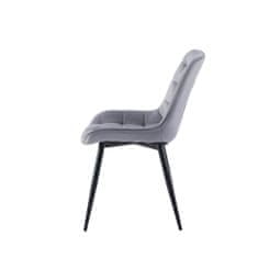 Butopêa Jídelní židle, šedý samet, černé nohy, 85 cm