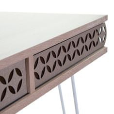 Butopêa Psací stůl s orientálním vzorem, ohnutými nohami, rozměry 75x51 cm, dubová barva.