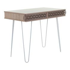 Butopêa Psací stůl s orientálním vzorem, ohnutými nohami, rozměry 75x51 cm, dubová barva.