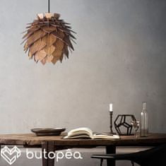 Butopêa Stropní/stolní lampa ve tvaru lotosu, dubově hnědá, 39 cm