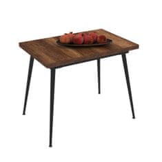 Butopêa Rozšiřitelný jídelní stůl v barvě dubu s černými nohami, 90/120 x 60 cm.