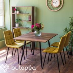 Butopêa Rozšiřitelný jídelní stůl v barvě dubu s černými nohami, 90/120 x 60 cm.