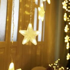 Vánoční hvězda světla závěs 4m 136 LED diod