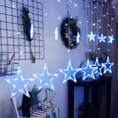 Vánoční hvězda světla visí rampouchy opona 4m 138 LED diod