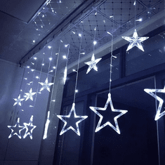 Vánoční hvězda světla visí rampouchy opona 4m 138 LED diod