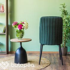 Butopêa Jídelní židle, tmavě zelený samet, černé nohy, 88 cm