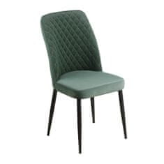 Butopêa Jídelní židle, tmavě zelený samet, černé nohy, 88 cm