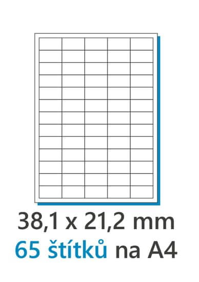 MaxOFFICE Etiketa 38,1x21,2mm/100ks bílá, Labels 1/65