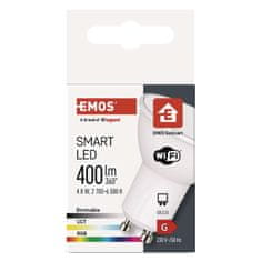 Emos Chytrá LED žárovka GoSmart MR16 / GU10 / 4,8 W (35 W) / 400 lm / RGB / stmívatelná / Wi-Fi