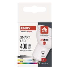 Emos Chytrá LED žárovka GoSmart MR16 / GU10 / 4,8 W (35 W) / 400 lm / RGB / stmívatelná /Zigbee