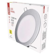 Emos LED podhledové svítidlo PROFI stříbrné, 17,5 cm, 12,5 W, neutrální bílá