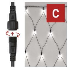 Emos Standard LED spojovací vánoční řetěz – síť, 1,5x2 m, venkovní, studená bílá
