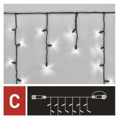 Emos Profi LED spojovací řetěz černý – rampouchy, 3 m, venkovní, studená bílá