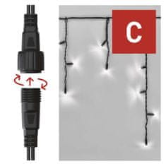 Emos Profi LED spojovací řetěz černý – rampouchy, 3 m, venkovní, studená bílá