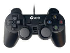 C-Tech Gamepad Callon pro PC/PS3, 2x analog, X-input, vibrační, 1,8m kabel, USB