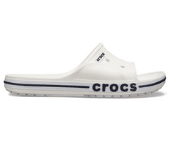 Crocs Bayaband Slides pro muže, 46-47 EU, M12, Pantofle, Sandály, White/Navy, Bílá, 205392-126