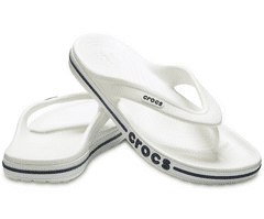 Crocs Bayaband Flip-Flops pro muže, 48-49 EU, M13, Žabky, Pantofle, Sandály, White/Navy, Bílá, 205393-126